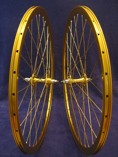 Custom Gold & Gold Single-Speed Wheelset